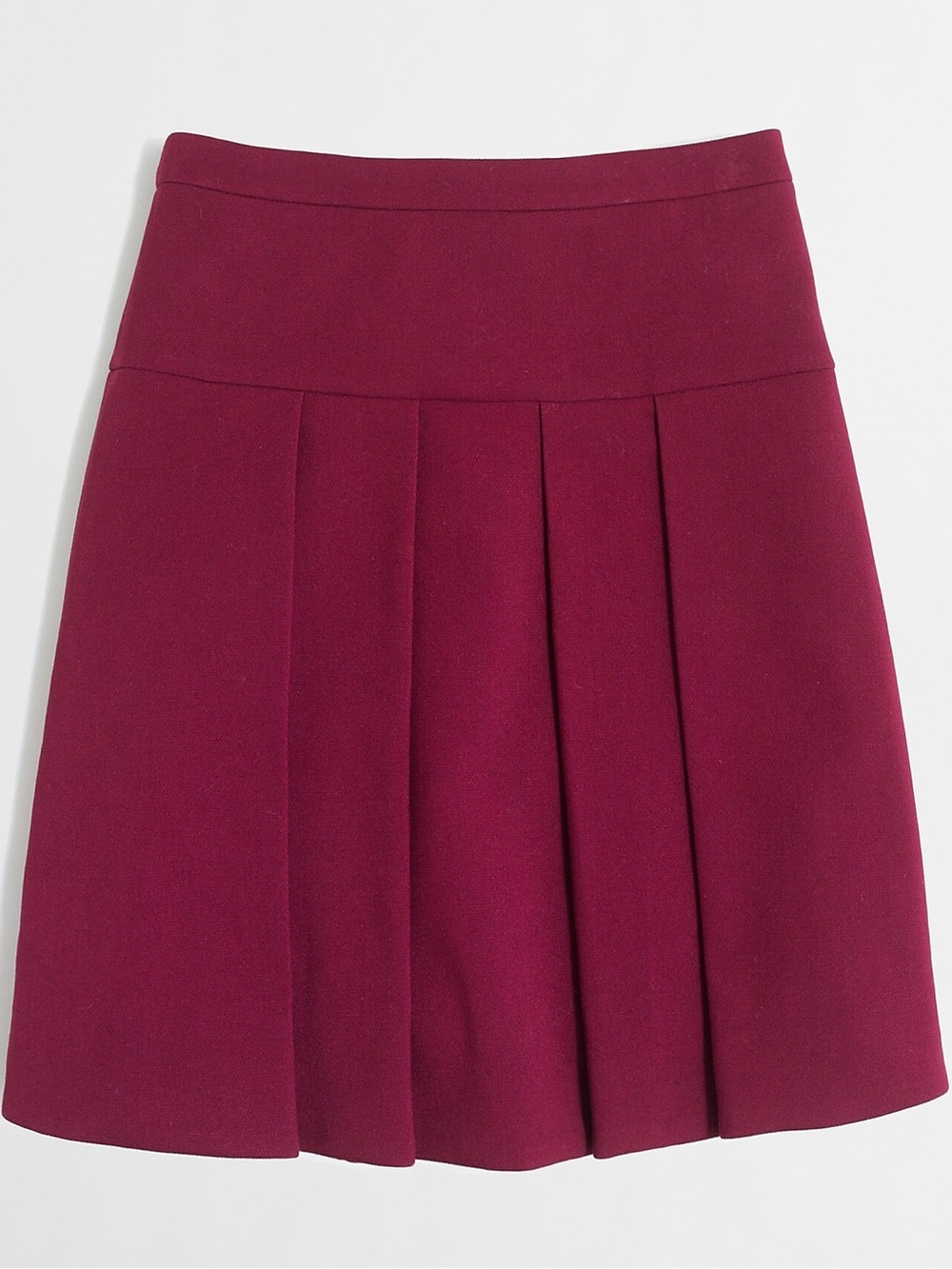 J. Crew Pleated A-Line Skirt in Wine